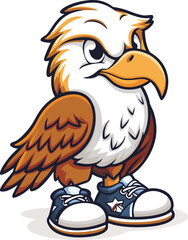 Obraz premium Funny Eagle Comic Cartoon Mascot Character