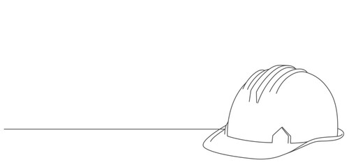 safety helmet line art style vector. labor design background