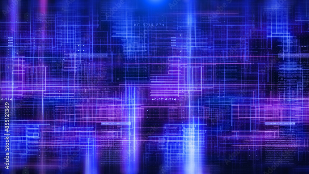 Aufkleber digital big data information transferring system technology illustration background.