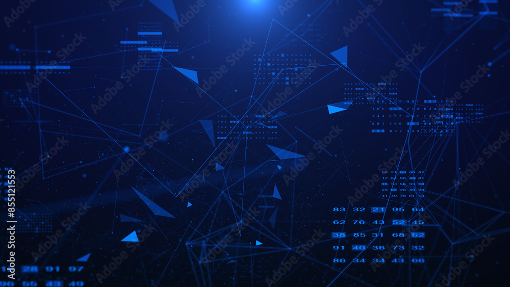 Fototapete Technology UI Information Graphic Communication Data on HUD Interface System Report Illustration.