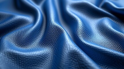 Naklejka premium A high-quality close-up of medium blue leather texture