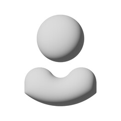 Vector flat illustration in grayscale. 3D avatar, user profile, person icon, gender neutral silhouette, profile picture. Suitable for social media profiles, icons, screensavers and as a template.