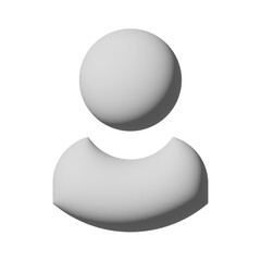 Vector flat illustration in grayscale. 3D avatar, user profile, person icon, gender neutral silhouette, profile picture. Suitable for social media profiles, icons, screensavers and as a template.