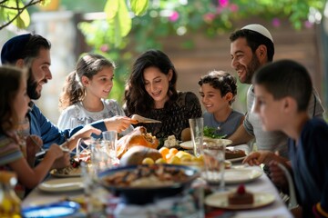 Passover - diverse group of people from different backgrounds and cultures coming together to celebrate the holiday, reflecting the universal themes of freedom and liberation
