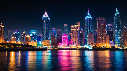 Obraz premium city at night background