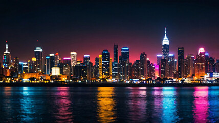 Obraz premium night city background