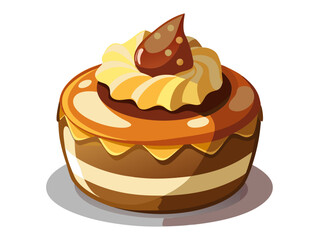 A detailed illustration of a delicious dessert with realistic textures and shadows. Generative AI.
