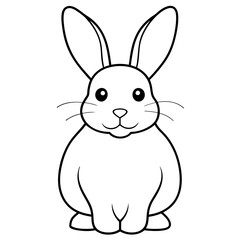 Cute little bunny/Rabbit line art Vector Illustration.