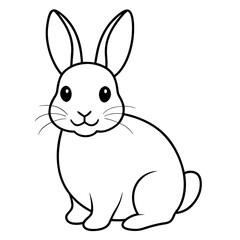 Obraz premium Cute little bunny/Rabbit line art Vector Illustration.