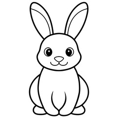 Fototapeta premium Cute little bunny/Rabbit line art Vector Illustration.