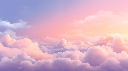 Obraz premium Inspiring sunset sky. Pink clouds. Sky background, landscape.