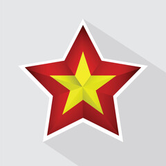 Vietnam Flag Star Shape Icon