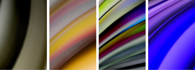 Fototapeta premium Rainbow style fluid color wave line background poster set. Vector Illustration For Wallpaper, Banner, Background, Card, Book Illustration, landing page