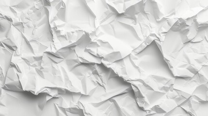 Obraz premium A high-resolution close-up of white crumpled paper, ideal for use as a textured background