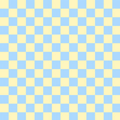 Checkered tartan plaid repeat pattern in yellow and blue.Gingham seamless pattern.Geometric vector illustration background wallpaper.