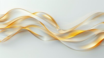 Minimalist abstract design background featuring flowing gold and white strips creating a sense of movement and elegance.