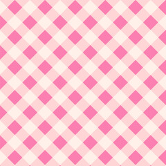 Gingham seamless pattern.Checkered tartan plaid repeat pattern in pink.Geometric vector illustration background wallpaper