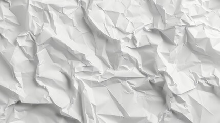 A high-resolution close-up of white crumpled paper, ideal for use as a textured background