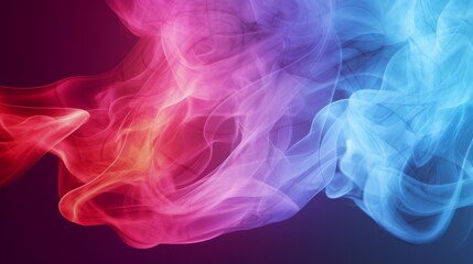 Obraz premium Abstract wave of colorful smoke on dark background
