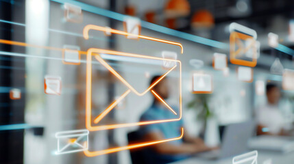 The visual appeal of the attached image by incorporating a glowing orange email icon in the foreground.