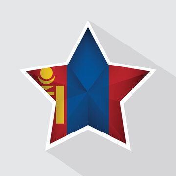 recommend clip art: Mongolia Flag Star Shape Icon