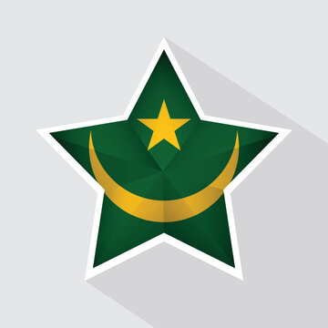 recommend clip art: Mauritania Flag Star Shape Icon