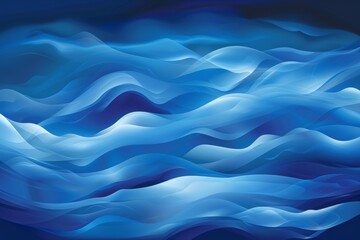 Abstract ocean waves digital background in blue tones