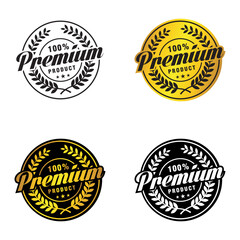 100 percent Premium Product Stamps of Best Quality Logo Design Vector