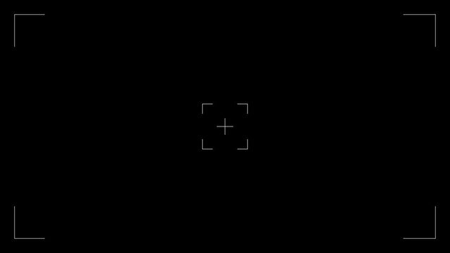 Recording video camera screen animation on black screen.