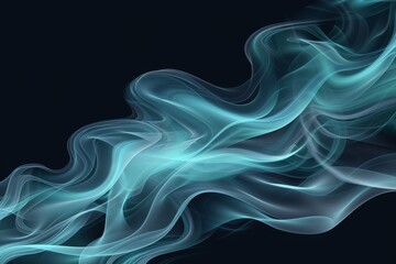 Abstract blue smoke waves on dark background