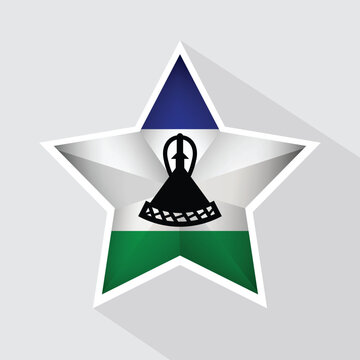 recommend clip art: Lesotho Flag Star Shape Icon