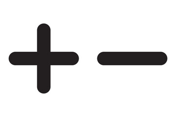 Simple plus and minus icon