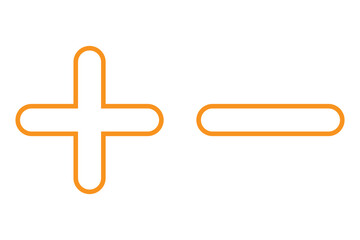 Simple plus and minus icon