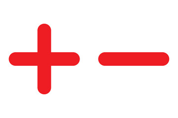 Simple plus and minus icon