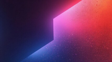 red purple orange blue brown orange abstract background. Geometric shape. Color gradient. 3d effect. Noise rough grungy grain. Neon light metallic. Design. Template. Web banner. Wide. Panoramic.