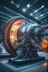 Fototapeta premium Futuristic industrial gas turbine engine