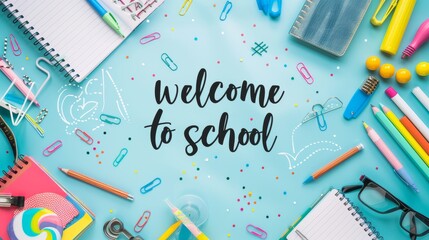 Write the words "welcome back to school"