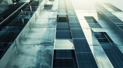 Photovoltaic cells on a sleek rooftop, generating solar power, top view, emphasizing renewable energy solutions, technology tone, Monochromatic Color Scheme