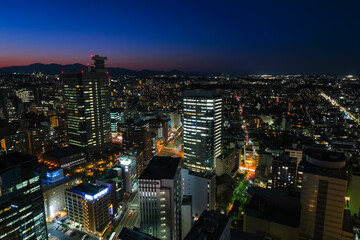 Obraz premium 宮城県仙台市 AERビル、展望テラスから見る仙台の夜景