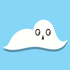 comic book style cartoon white cloud. isolated on sky background. Vector illustration. EPS 10 