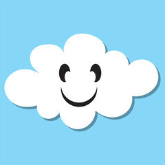 comic book style cartoon white cloud. isolated on sky background. Vector illustration. EPS 10 