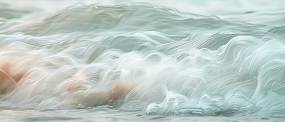 Obraz premium Abstract water waves creating a dreamy and tranquil seascape in soft pastel colors, perfect for backgrounds or nature-themed designs.
