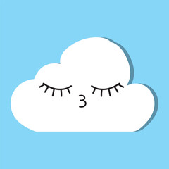 comic book style cartoon white cloud. isolated on sky background. Vector illustration. EPS 10 