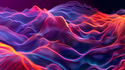 Obraz premium Iridescent Silk Waves Abstract Background ,Vibrant holographic fluid textures with a glossy, iridescent finish ,Holographic abstract clothes with colorful iridescent waves