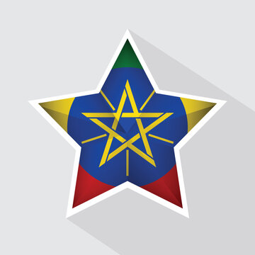 recommend clip art: Ethiopia Flag Star Shape Icon