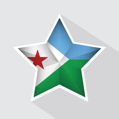 Djibouti Flag Star Shape Icon