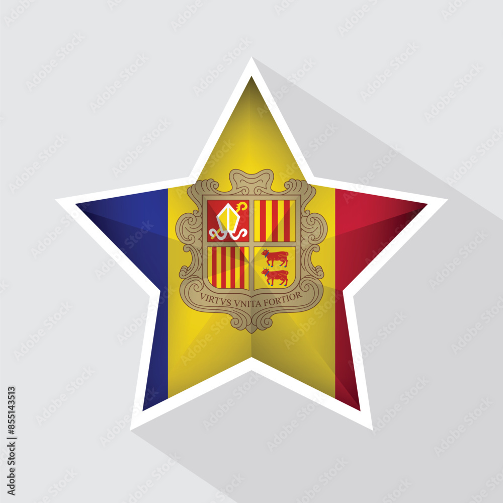 Canvas Prints Andorra Flag Star Shape Icon