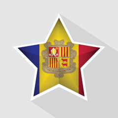 Andorra Flag Star Shape Icon