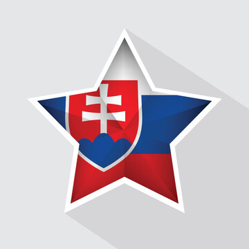 recommend clip art: Slovakia Flag Star Shape Icon