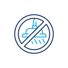 no shower colored line icon vector design good for web or mobile app